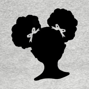 Afro Puffs Girl With Hair Bows Cute T-Shirt